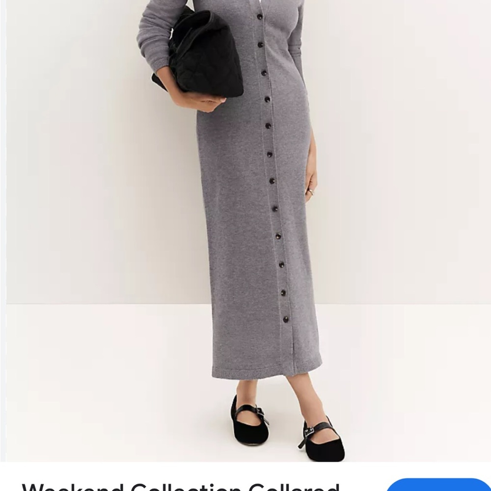 Ann Taylor Charcoal Knit Sweater Dress